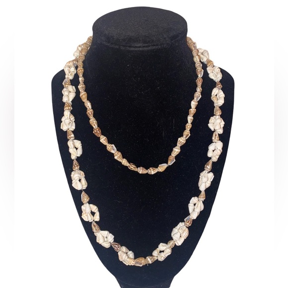 Vintage Shell Bead Necklace Approximately 40” - Picture 1 of 6